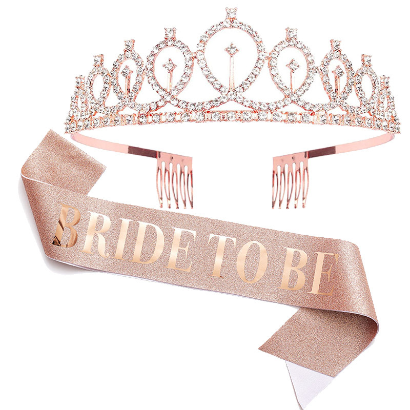Bride Tribe Sash - 1 Bộ Hoa Hồng Vàng Cô
