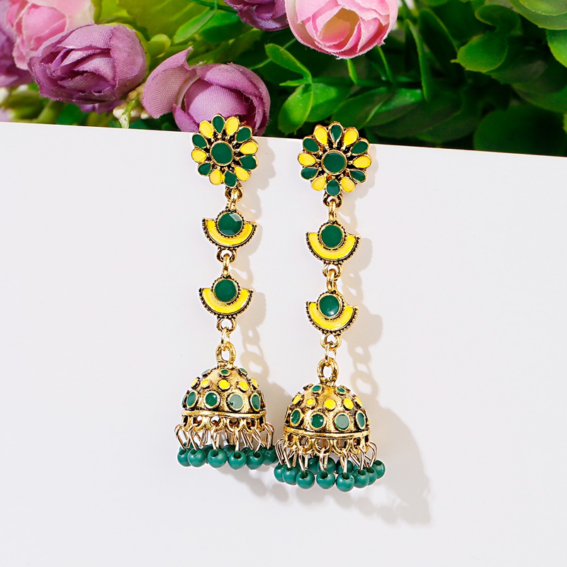 Dân Tộc Dài Màu Hồng Hoa Jhumk - đánh giá và giá Indian Wedding Supply
